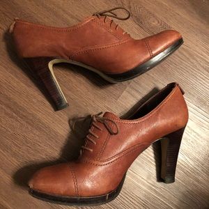 Brown Tie Up Heels. Nine West
